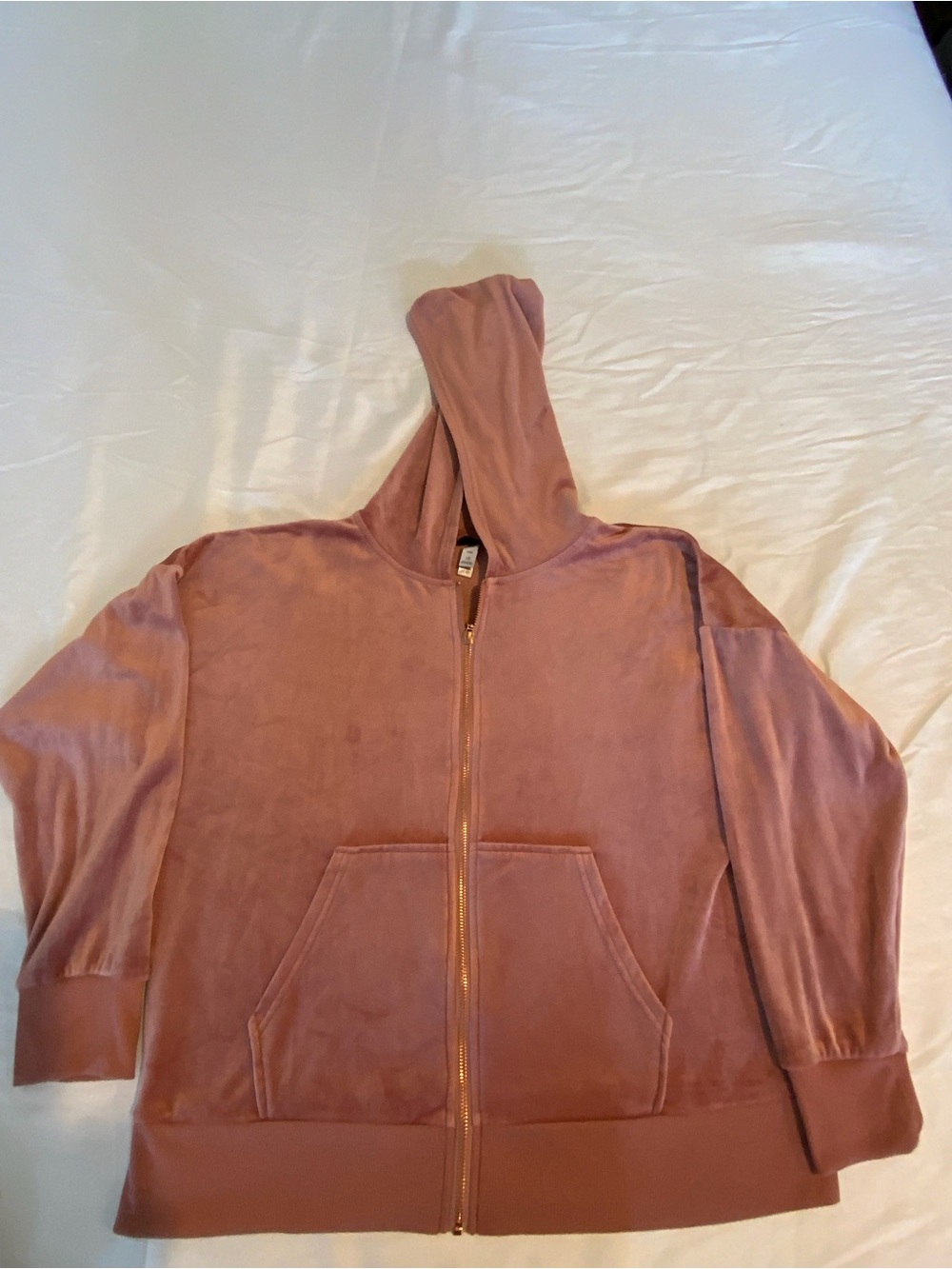 Felina Blush Pink Velour Zip-Up Hoodie - Picture 2 of 6